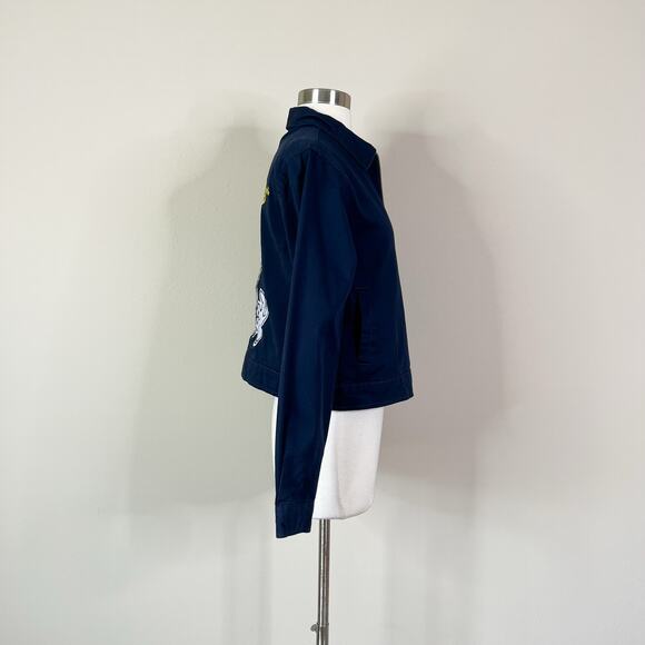 Vintage | 90s Looney Tunes Bugs Bunny Navy Blue That's All Folks Zip Jacket M - Picture 5 of 11